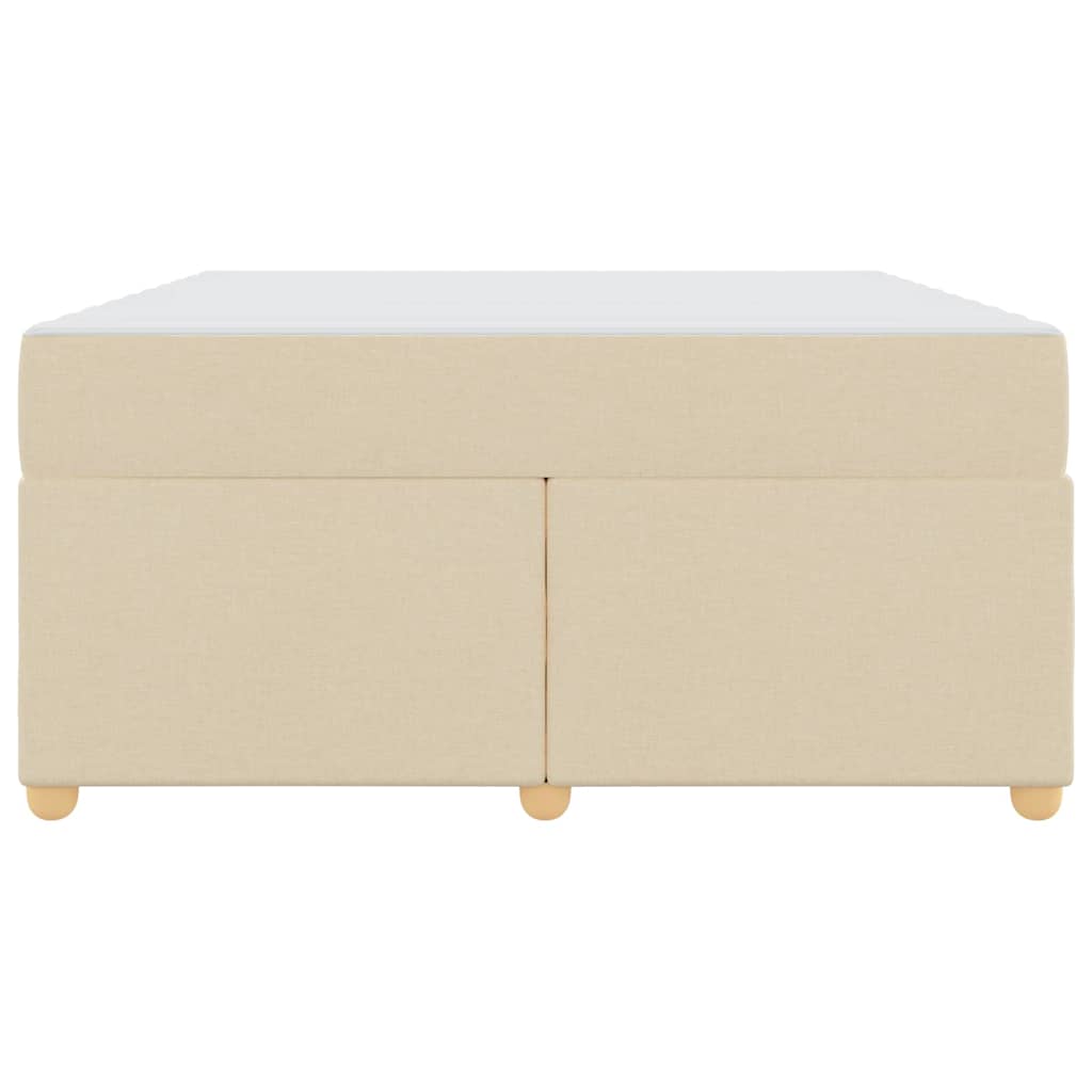 Sängram med madrass Kräm 160 x 200 cm tyg