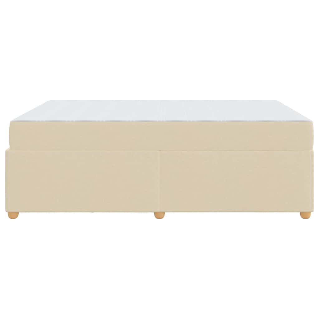 Sängram med madrass Kräm 160 x 200 cm tyg