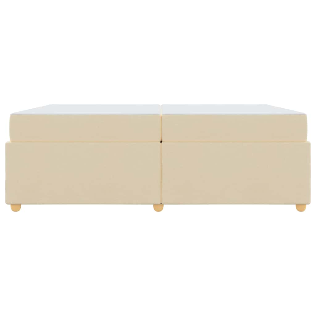 Sängram med madrass Kräm 200 x 200 cm tyg