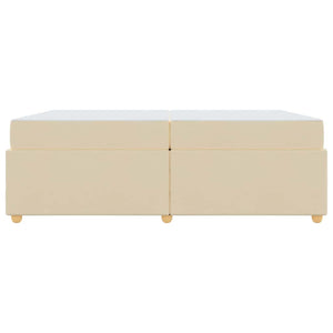 Sängram med madrass Kräm 200 x 200 cm tyg