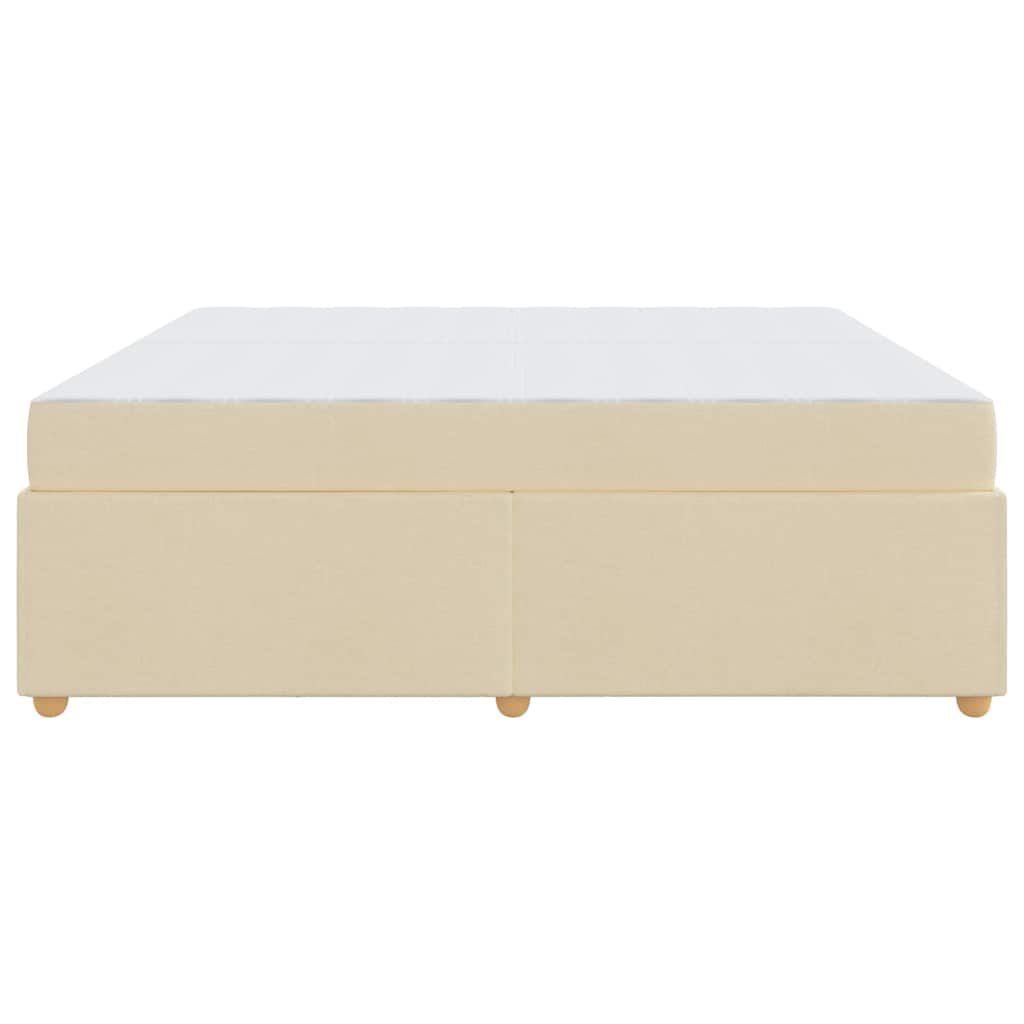 Sängram med madrass Kräm 200 x 200 cm tyg