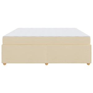 Sängram med madrass Kräm 200 x 200 cm tyg