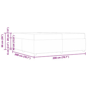 Sängram med madrass Kräm 200 x 200 cm tyg