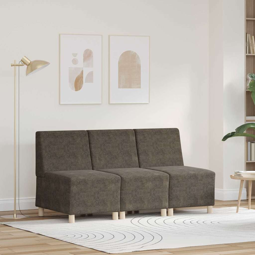 Modulsofa utan armstöd 3 pcs Mörkgrå 55 x 74 x 82 cm
