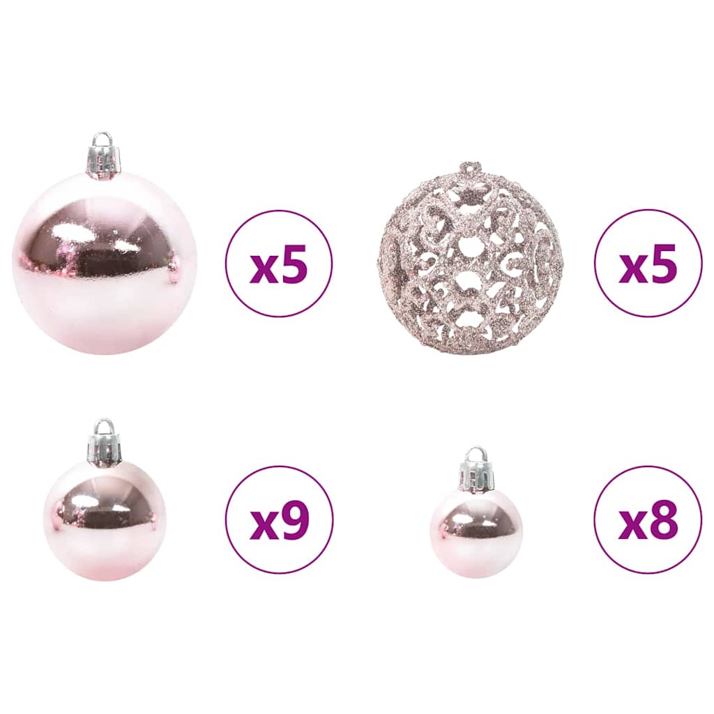 Plast Hingad Julgran med 150 LED-lampor Vit 150 cm PVC