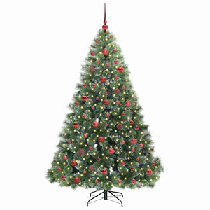 Konstgjord julgran med 300 LED-lampor Grön 180 cm PE och PVC