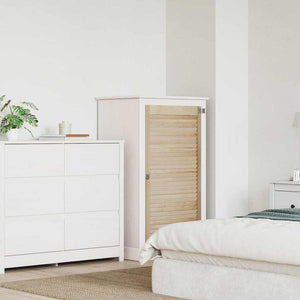 Skåpdörr med dörr Naturfärg 140.5 x 2 x 59.5 cm Massiv furu