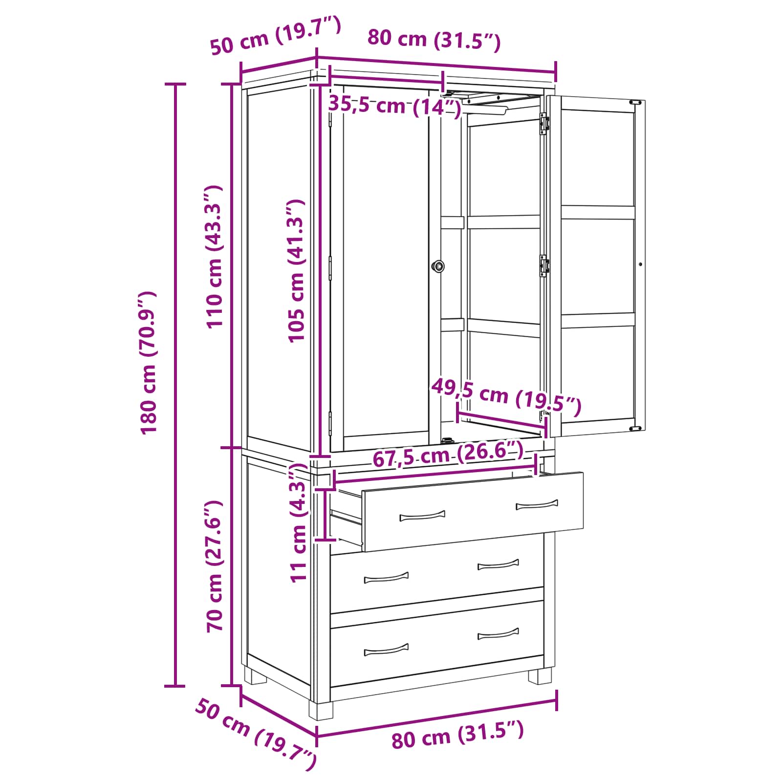 Förvaringsmöbelset med låda med lagring Brun Konstruerat trä