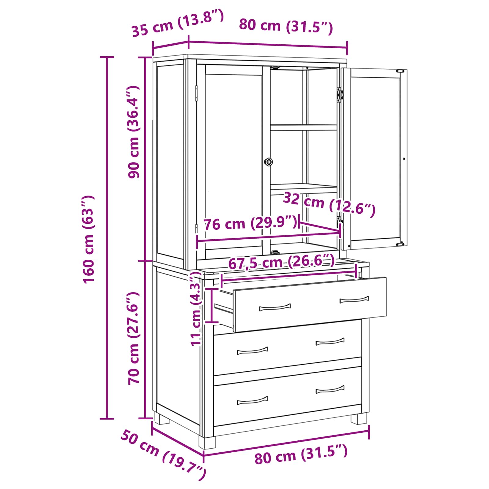 Förvaringsmöbelset med låda med lagring Brun Konstruerat trä