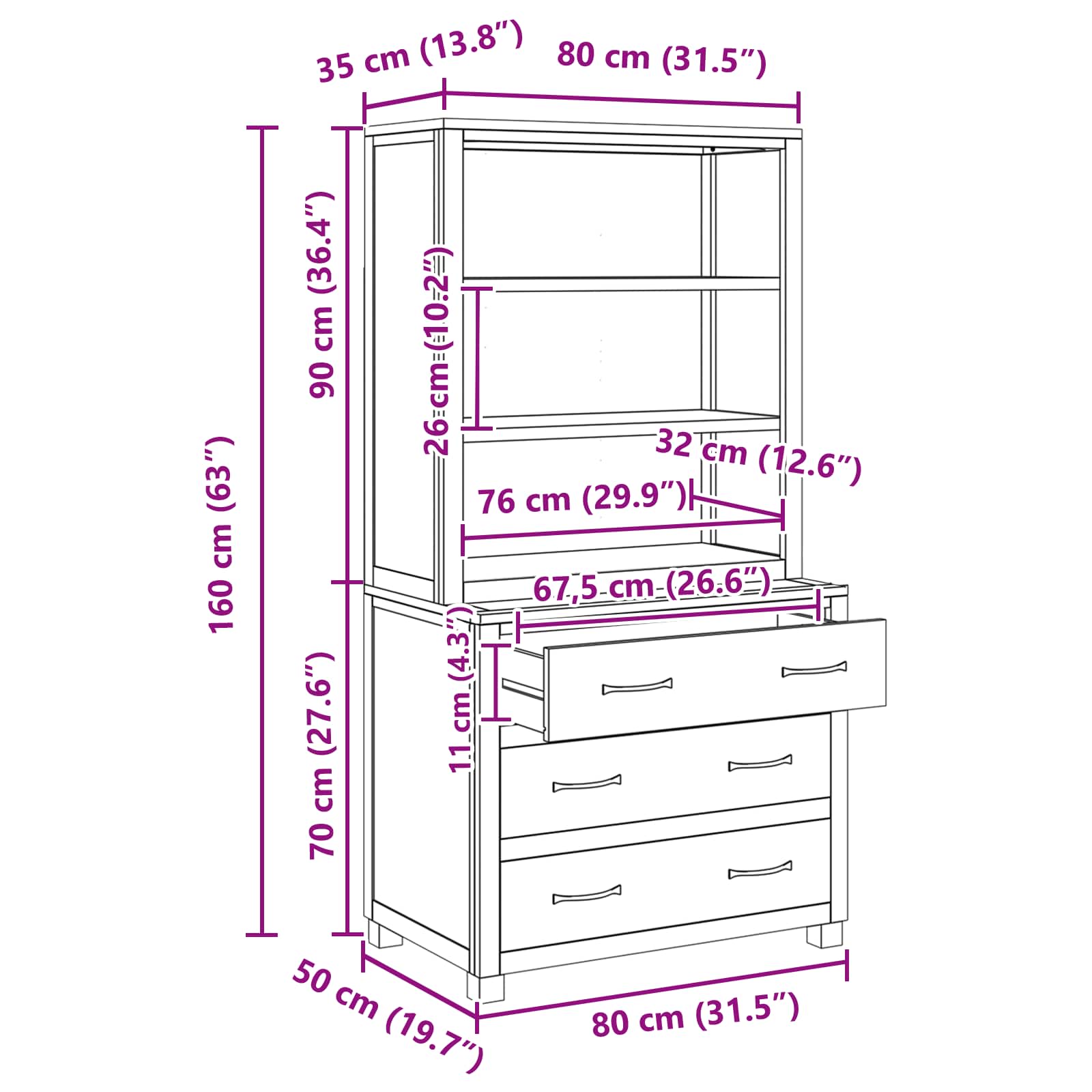 Förvaringsmöbelset med låda med lagring Brun Konstruerat trä