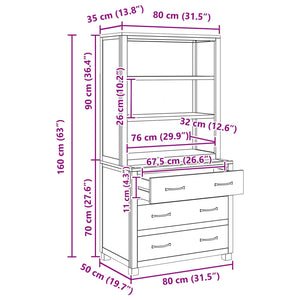 Förvaringsmöbelset med låda med lagring Brun Konstruerat trä