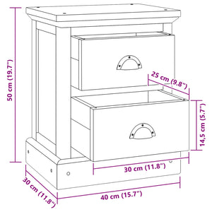 Sängbord med låda Naturfärg 40 x 30 x 50 cm Massivt teakträ