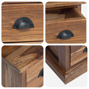 TV-bänk med låda Naturfärg 110 x 30 x 40 cm Massivt teakträ