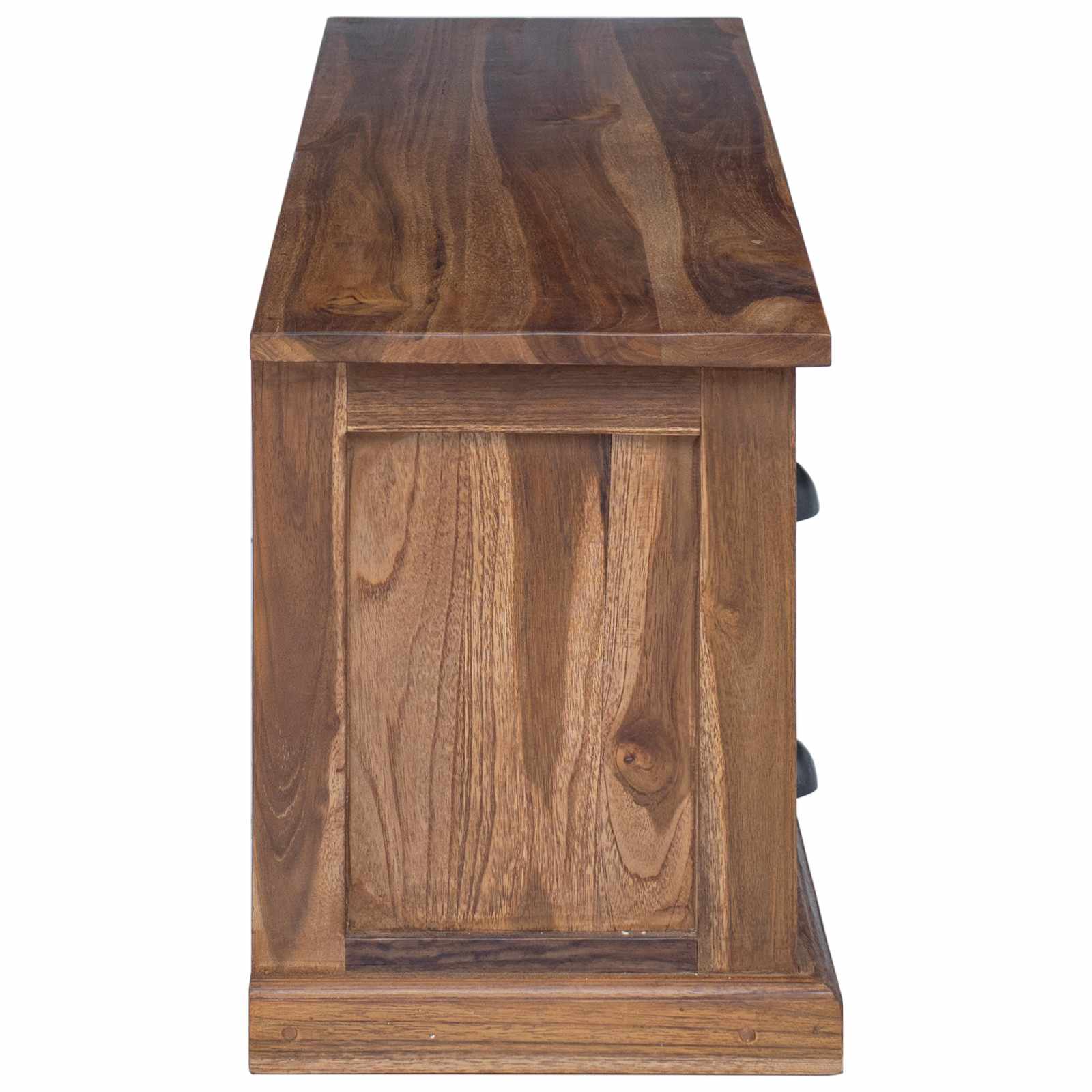 TV-bänk med låda Naturfärg 110 x 30 x 40 cm Massivt teakträ