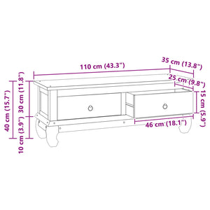TV-bänk med låda Naturfärg 110 x 35 x 40 cm Massivt teakträ