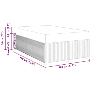 Sängram med madrass Mörkbrun 120 x 190 cm tyg