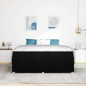 Sängram med madrass Svart 180 x 200 cm tyg