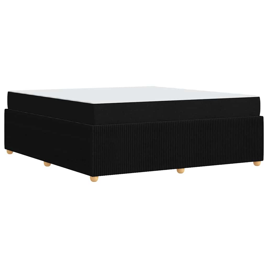 Sängram med madrass Svart 180 x 200 cm tyg