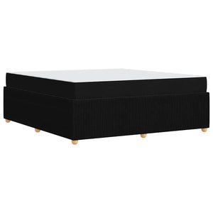 Sängram med madrass Svart 180 x 200 cm tyg