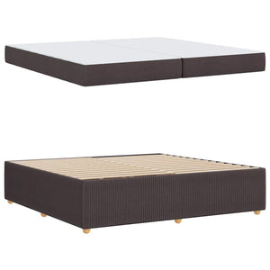Sängram med madrass Mörkbrun 200 x 200 cm tyg