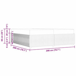 Sängram med madrass Mörkbrun 200 x 200 cm tyg