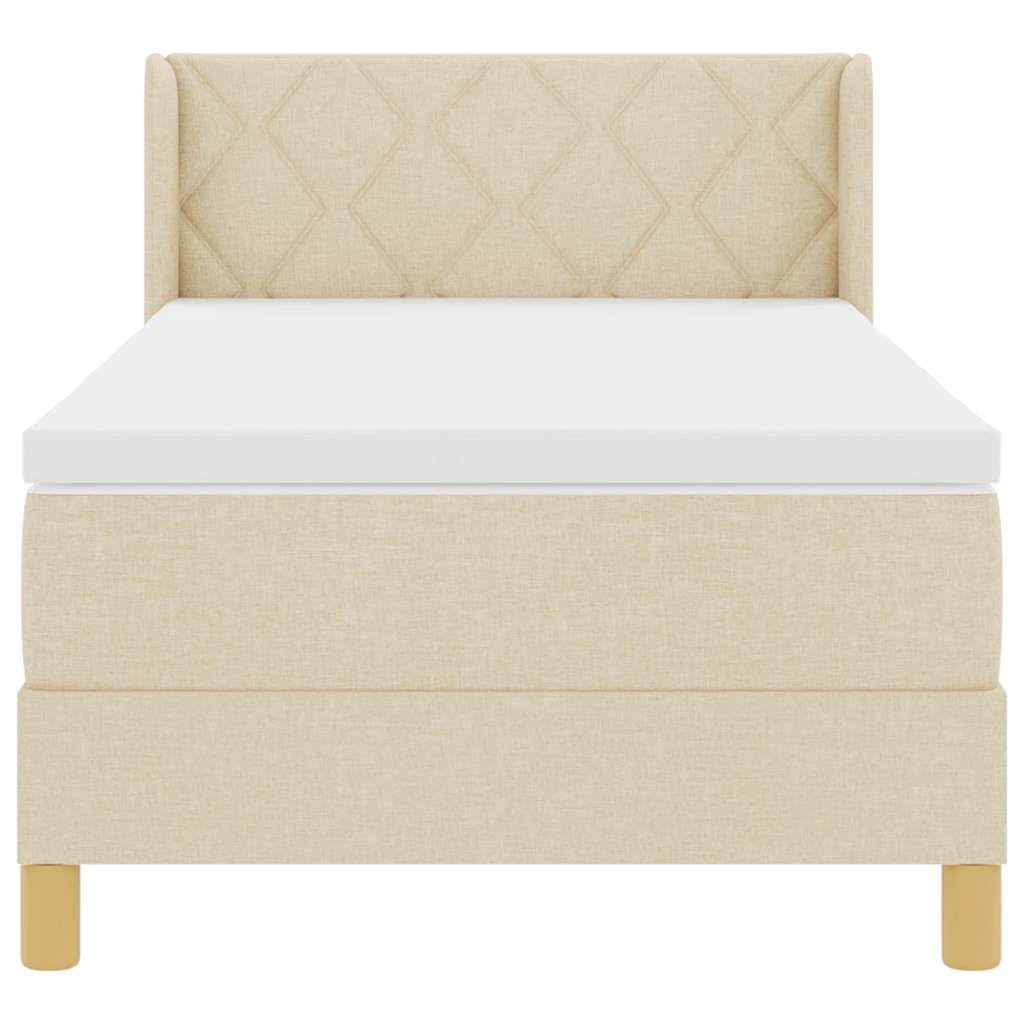 Bäddfjäder med madrass Kräm 190 x 90 cm Polyester