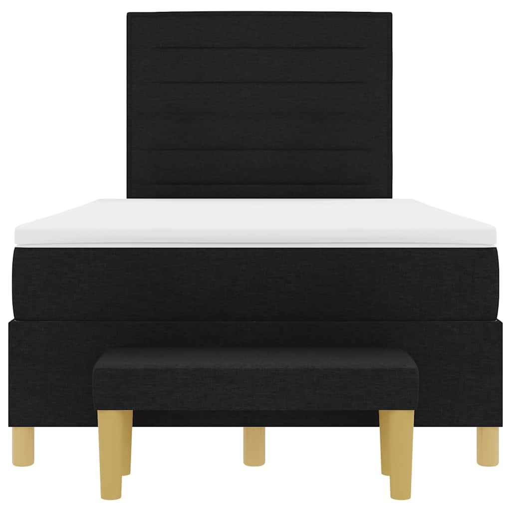 Bäddfjäder med madrass med huvudgavel Svart 120 x 200 cm tyg