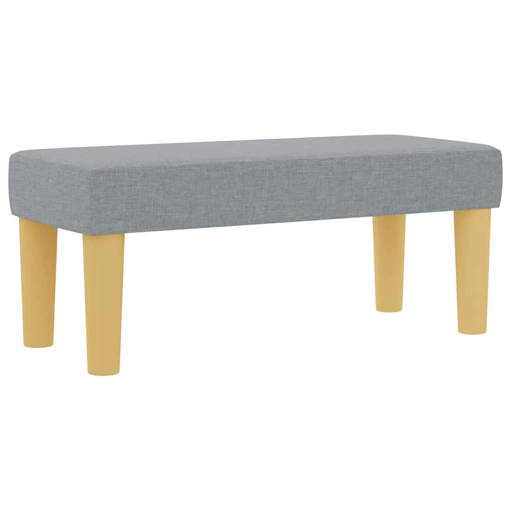 Bäddfjäder med madrass med huvudgavel Ljusgrå 80 x 200 cm tyg