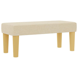 Bäddfjäder med madrass med huvudgavel Kräm 100 x 200 cm tyg