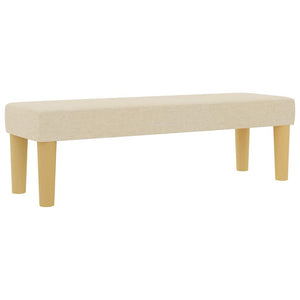 Bäddfjäder med madrass med huvudgavel Kräm 120 x 200 cm tyg