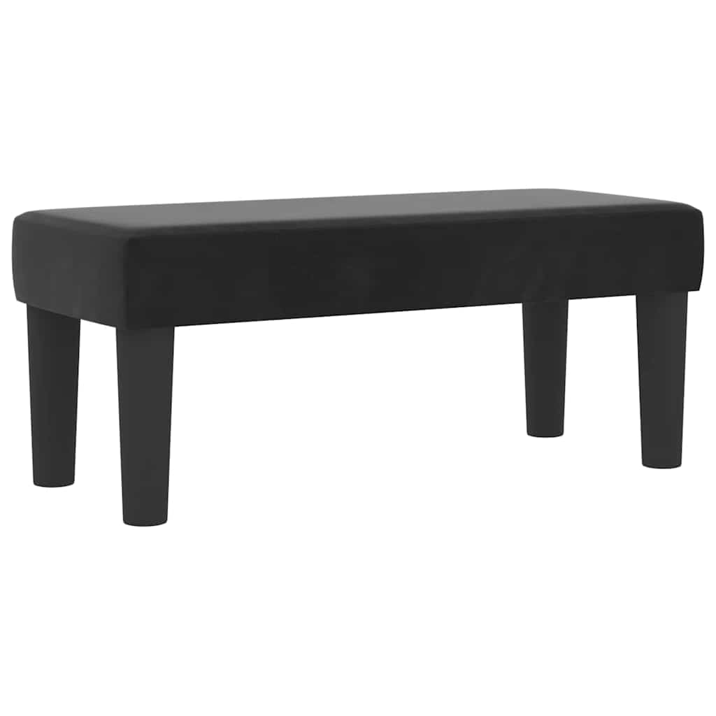 Bäddfjäder med madrass med huvudgavel Svart 90 x 190 cm Sammet