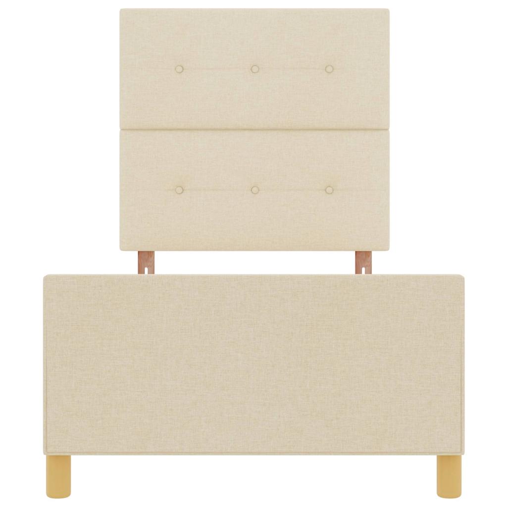 Sängram med huvudgavel Kräm 100 x 200 cm tyg