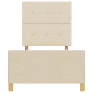 Sängram med huvudgavel Kräm 100 x 200 cm tyg