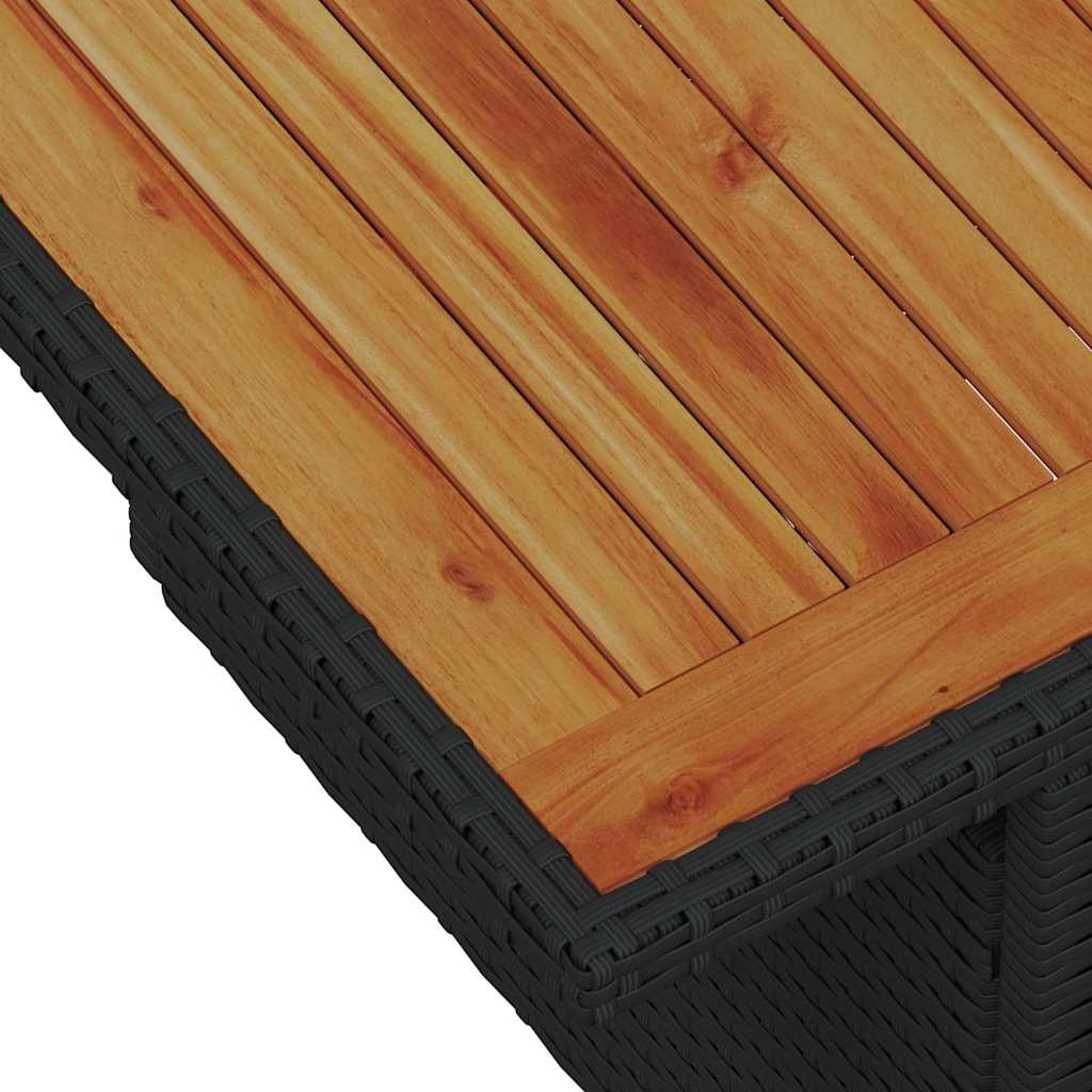 Trädgårdsoffset med lagring 5 pcs Svart Poly rattan