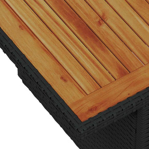 Trädgårdsoffset med lagring 5 pcs Svart Poly rattan