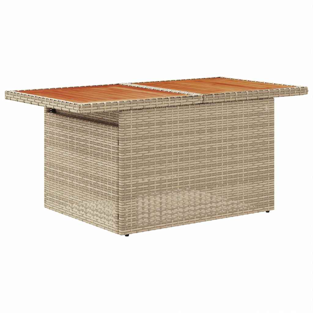 Trädgårdsoffset med kudde med lagring 8 pcs Beige Poly rattan