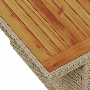 Trädgårdsoffset med kudde med lagring 9 pcs Beige Poly rattan