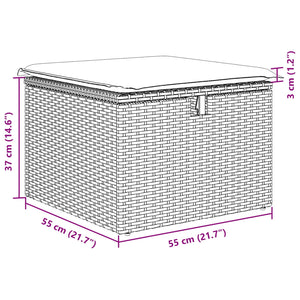 Trädgårdsoffset med kudde med lagring 6 pcs Beige Poly rattan