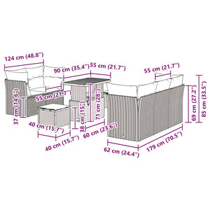 Trädgårdsoffset 8 pcs Svart konstrotting
