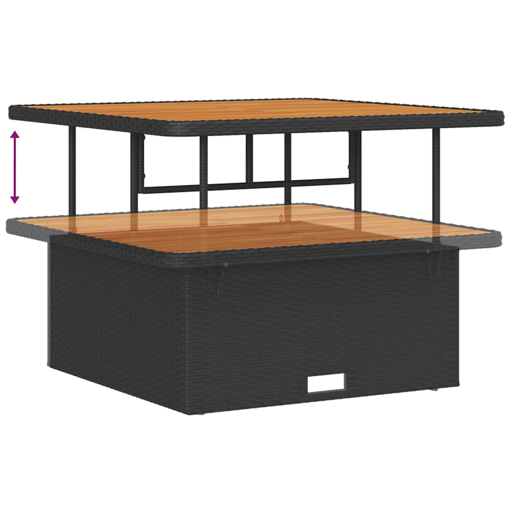 Trädgårdsoffset med kudde 12 pcs Svart Poly rattan