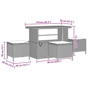 Trädgårdsoffset med kudde 13 pcs Beige Poly rattan
