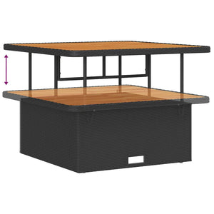 Trädgårdsoffset med kudde 13 pcs Svart Poly rattan