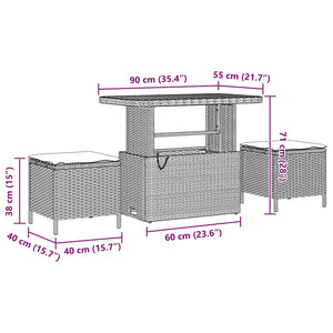 Trädgårdsoffset med kudde 8 pcs Svart Poly rattan