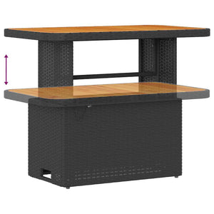 Trädgårdsoffset med kudde 10 pcs Svart och kräm Poly Rattan