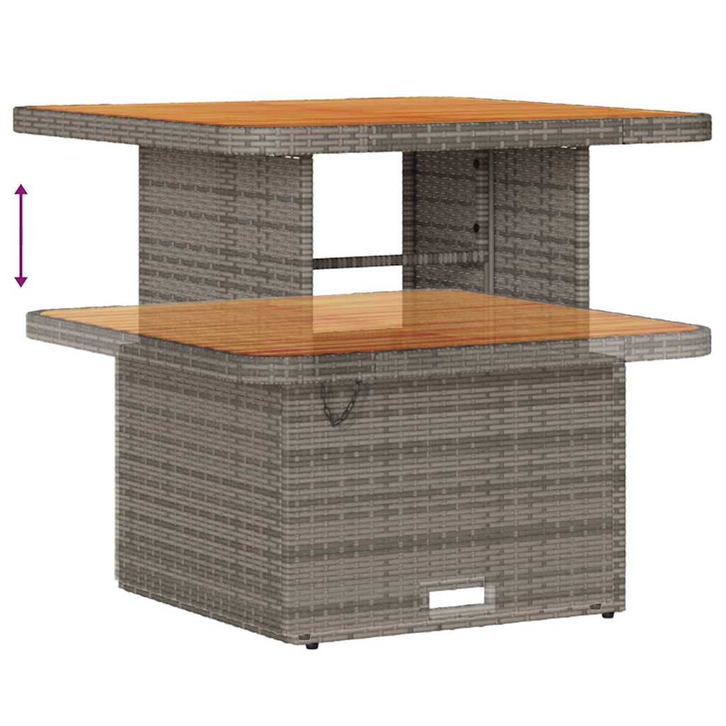 Trädgårdsoffset med kudde med lagring 10 pcs Grå Poly rattan