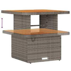 Trädgårdsoffset med kudde med lagring 10 pcs Grå Poly rattan