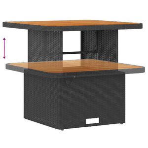 Trädgårdsoffset med kudde med lagring Svart Poly rattan