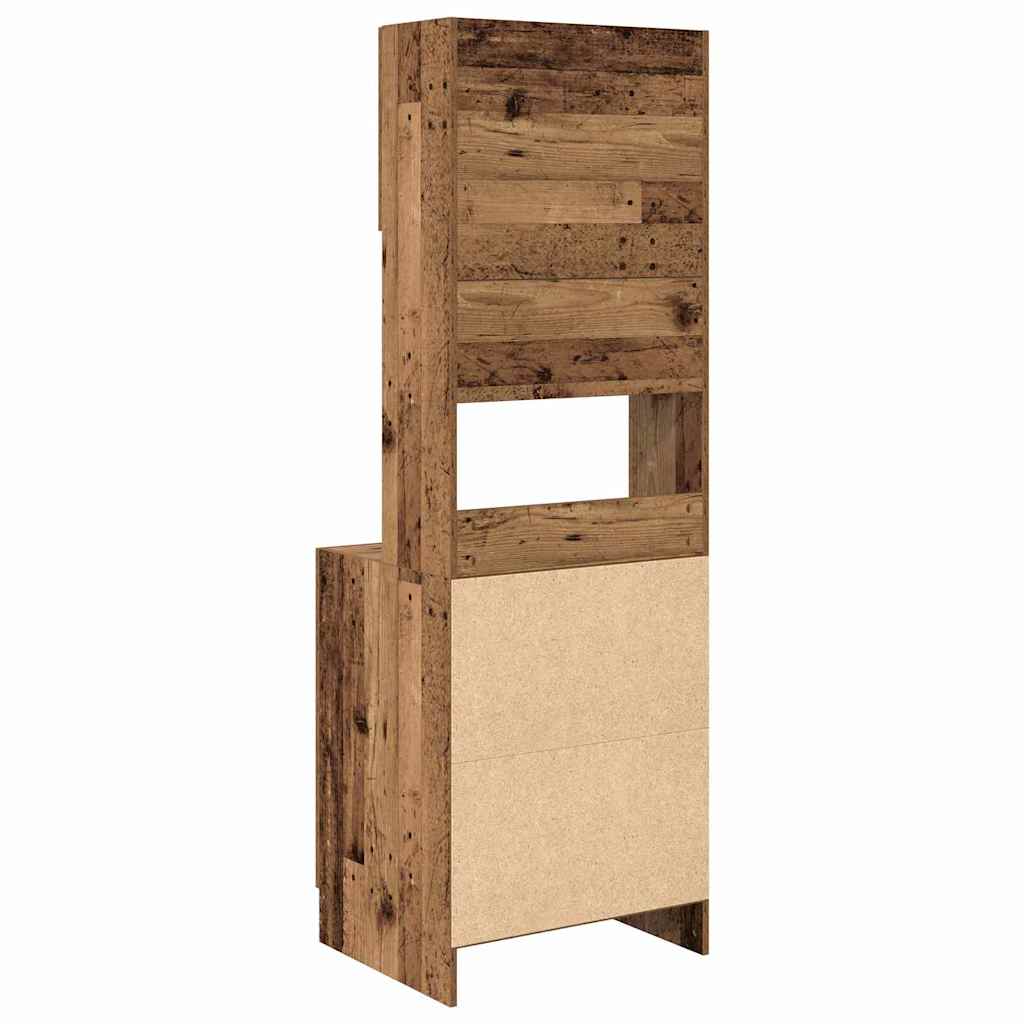 Köksbuffé med hylla med dörr 2 pcs Gammalt trä 60 x 50 x 180 cm