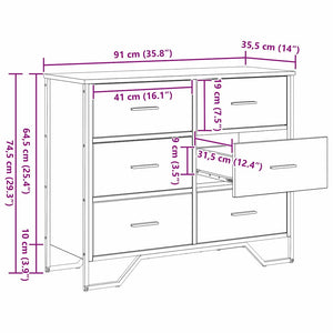 Kommode med låda 2 pcs Artisan Ek 91 x 35,5 x 74,5 cm
