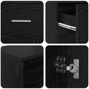 Skrivbord med låda Svart ek 160 x 55 x 91 cm Konstruerat trä